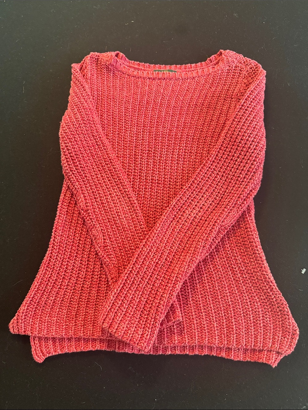 Ralph Lauren Scoop Neck Ribbed Knit Sweater - Coral Red